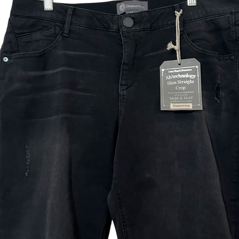 NWT Democracy slim straight crop black jeans size 16W. - Picture 12 of 12